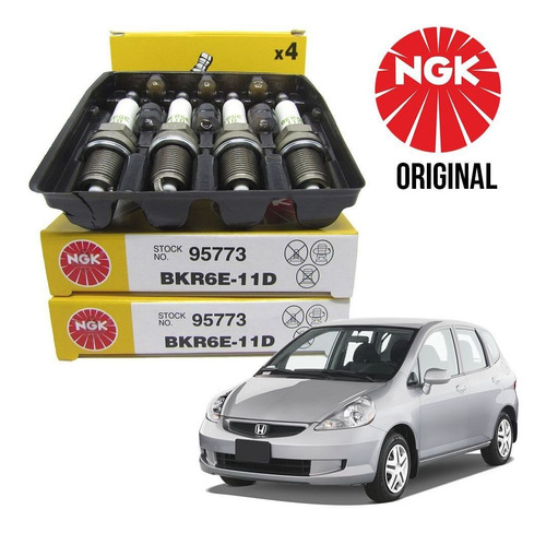 Jogo 08 Velas Honda Fit 1.4 2003 A 2008 Gasolina Flex Ngk