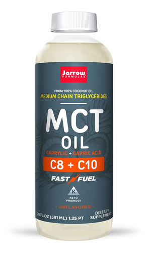 Jarrow Formulas Mct Oil - 20 Fl Oz - Combustible Rápido Para