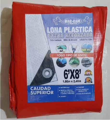 Lona De Rafia Extra Reforzada 1.80x2.40 M Aprox (6x8 Ft)