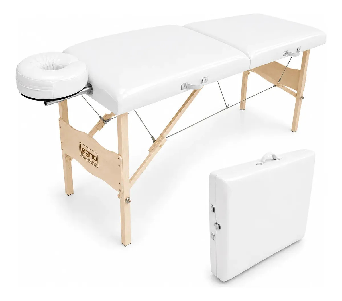 Maca Portátil Legno Vega Massagem, tatto e Depilação. Cor Branco Brilhante