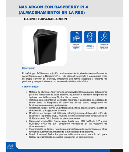Nas Argon Eon Para Raspberry Pi 4 (almacenamiento En La Red)
