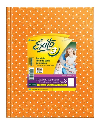 Cuaderno Lunares Nº 3 48 Hojas Rayado Naranja  Exito 