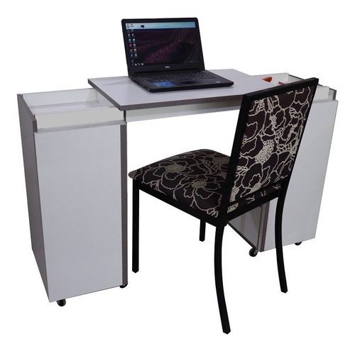 Mesa Auxiliar Extensible Con Puertas Y Ruedas 70cm Cerrada