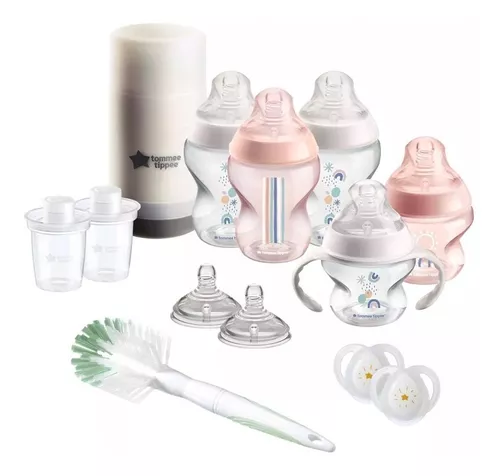 Tommee Tippee Closer to Nature - Juego de biberones para recién nacidos,  color rosa, niña