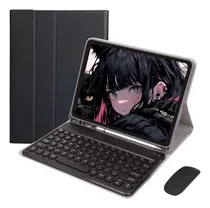 Comprar Capa Teclado E Mouse Para iPad Pro 11 Pol.(4ªu002F3ªu002F2ª Geração) Cor Caso De Couro Preto + Teclado Redondo + Mouse