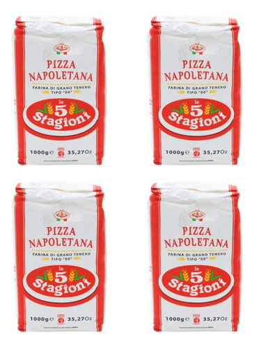Pack X4un Harina Pizza 5 Stagioni 00 Italiana De Fuerza