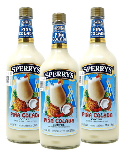 Pack 3 Botellas Cocktail Piña Colada Sperrys 750ml