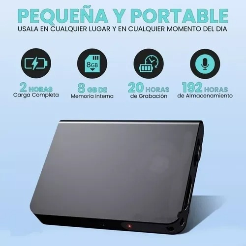 Grabadora Voz Mini Grabadora Espia Sensor Sonido (8gb)