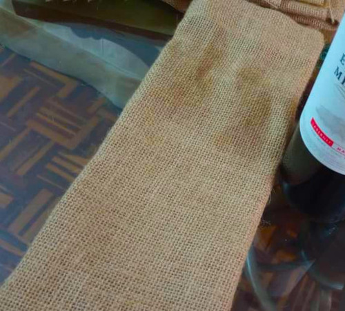 Pack Docena Bolsa De Yute Para Botella O Vino Con Amarre Val