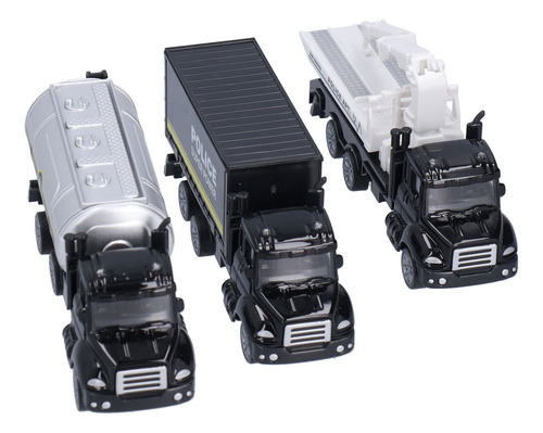 Children Vehicle Toy 3pcs 1:50 Truck Model Set Pull Back