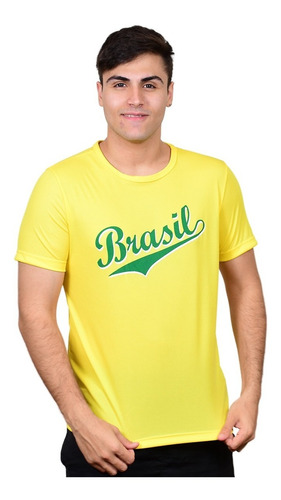 Camisa Camiseta Brasil Seleção Brasileira Amarela Masculina