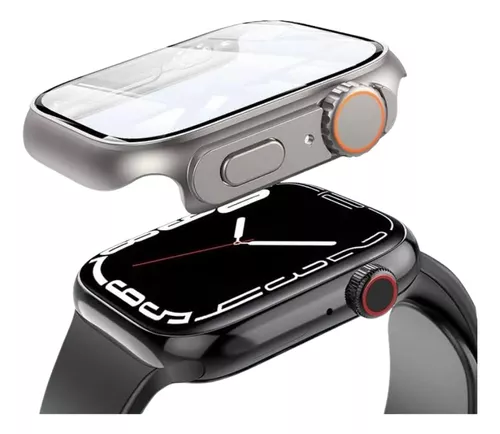 Case Capa Protetora Película de Vidro para Apple Watch 45mm Series 7 e 8