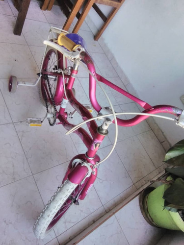 Bicicleta Rin 16 Color Rosada Con Rueda De Apoyo Para Niños