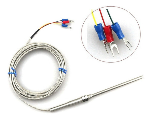 Pt100 Rtd Sensor Industrial Temperatura Cable Blindado X 2 U