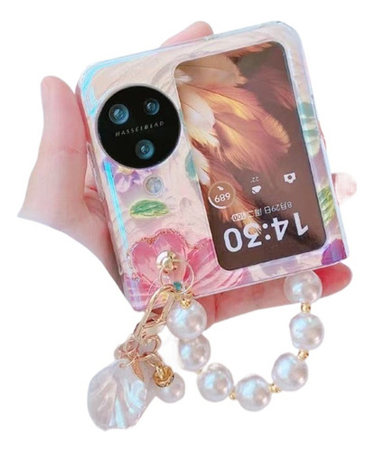 - Para Oppo Find N3flip Pearl Pulsera Funda De Teléfono