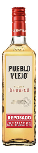 Pack De 4 Tequila Pueblo Viejo Reposado 700 Ml
