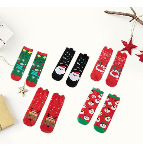 Calcetines De Navidad De 4 Estilos Para Mujer, Calcetines