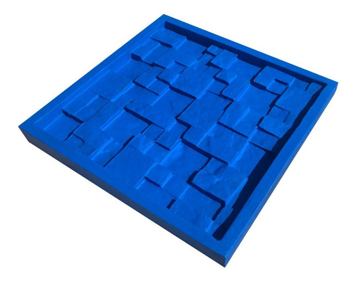 Forma Silicone Gesso Cimento Parede 3d Mosaico 100% Silicone Cor Azul