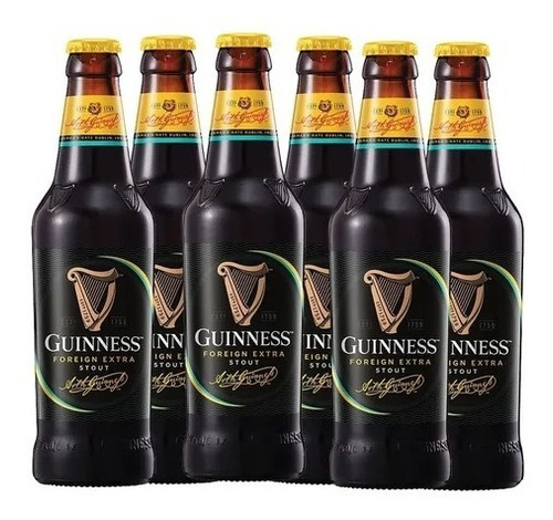 Kit C/12 Cervejas Guinness Foreign Extra Stout Garrafa 330ml