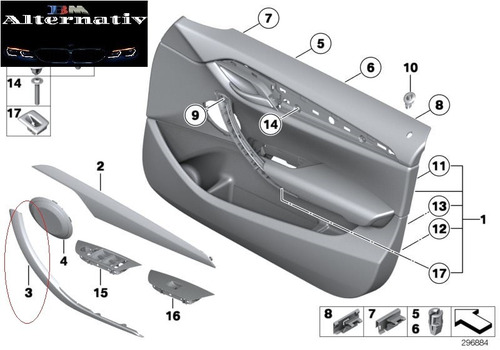 Imagen 4 de 6 de Manija Interior Puerta Bmw X1 E84 Negra Izquierda