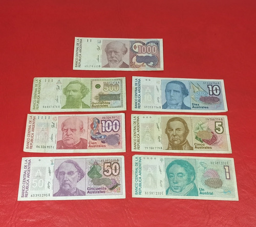 Billetes Australes Antiguos Argentina (lote) - Numismatica