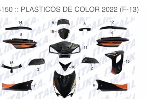 Cubierta Superior Frontal Italika Ds150 X150 2022 2024 Cubierta Superior Frontal Italika Ds150 X150 2022 2024