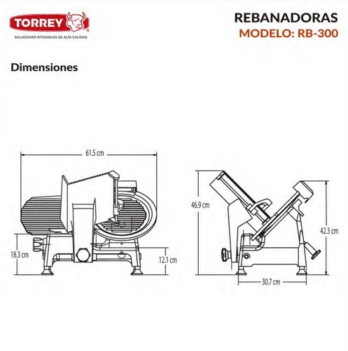 Imagen 6 de 6 de Rebanadora Torrey Cuchilla De 30 Cm Rb300 Rbanda