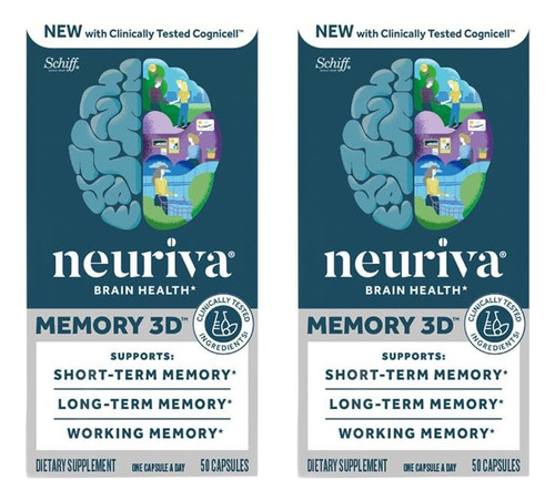 Neuriva Memory 3d Suplemento Cerebral 50 Cápsulas X2