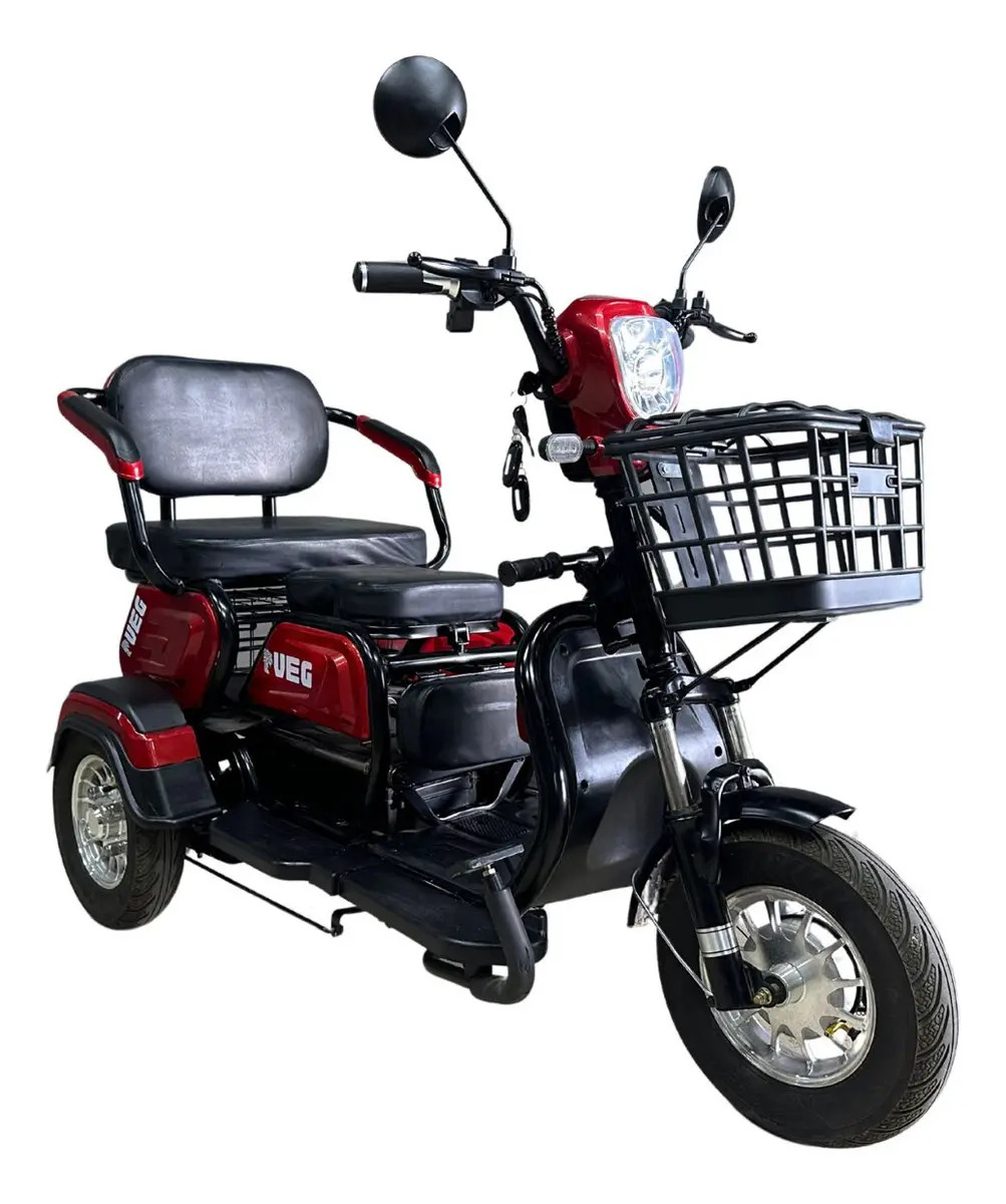 Triciclo Elétrico Veg S250 Zub 600w 3 Lugares 2026 vermelho
