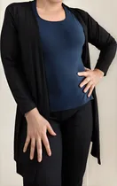 Comprar Saquito Abierto Tipo Kimono Negro Multitalle Tela Que Cede