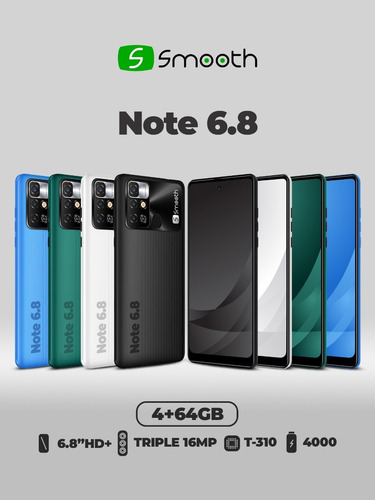 Celular Smooth Note 6.8 Pantalla 6.8 Android 11 64 Gb 4 Gb
