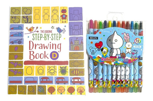 Libro Para Aprender A Colorear Niños + Lápices Crayones 12 
