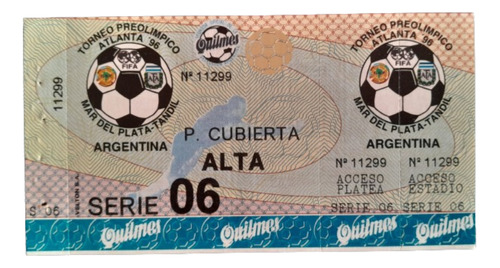 Entrada Torneo Preolimpico Atlanta De Mar Del Plata 1996