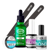 Comprar Kit De Uñas Acrílicas Gnp Polvo 7gr Limas, Nail Prep, Bond