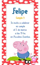 Comprar Invitación Digital Peppa Pig George +  Etiquetas Imprimibles