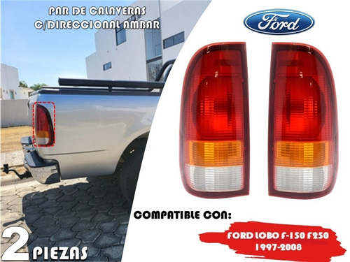 Par De Calaveras C/direccional Ambar Ford F-150 F250 97-08