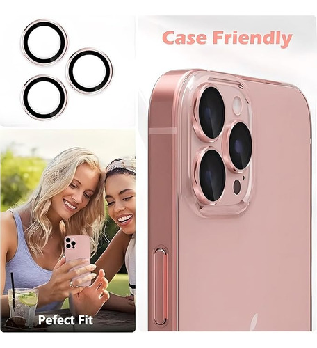 Protector Lente De Camara Metálico Para Iphone Pro / Pro Max Rosa Iphone 16 Pro / 16 Pro Max