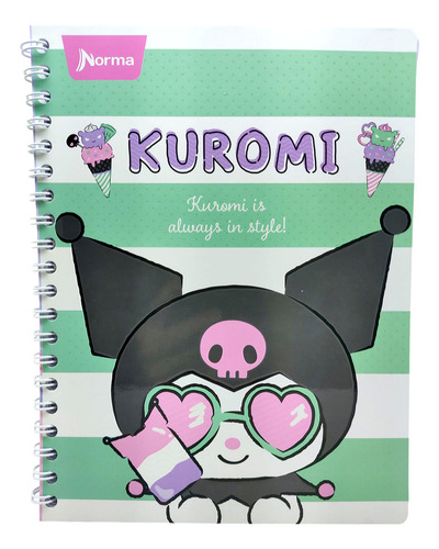 +3 Cuadernos Profesionales Libreta Kuromi 100 Hojas Color Ralla