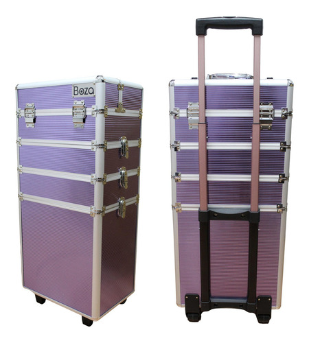 Neceser 4 Niveles Torre Cosmetiquera Belleza Maquillaje Color Morado