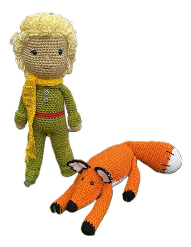 Boneco Pequeno Príncipe E Raposa Infantil Amigurumi Crochê