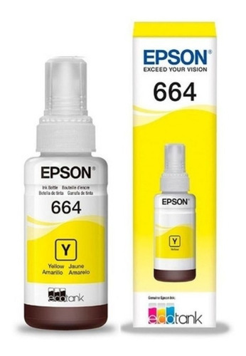 Botella Tinta Epson T664420 Amarillo L200 355 555 1300