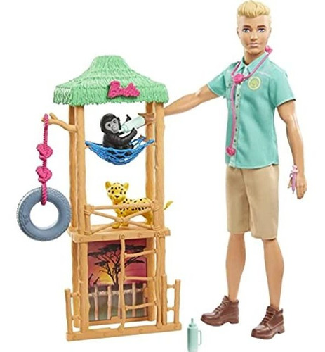 Ken Wildlife Vet Playset With Doll, Vet Care Station, Baby 