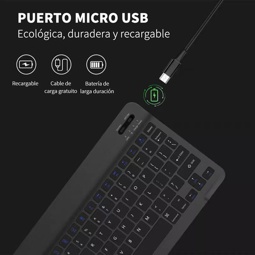 Bluetooth Keyboard & Mouse Kit For Celulares, Laptop, Tablet