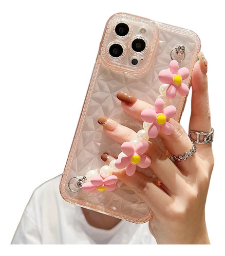 Funda Flor Lavanda Sujetador Anticaidas Para Samsung + Mica