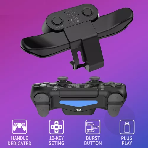Versão atualizada de agosto de 2021】 Controle PS4 com 3 botões traseiros  programáveis e 1 botão traseiro de controle de sensibilidade, controle  remoto de jogo com Turbo/Gyro/HD Dual Vibration/Touch Panel /LED 