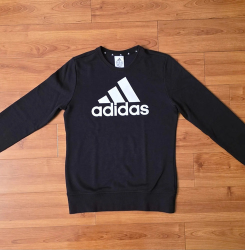 Buzo Adidas Original Talle Xl Niño Unisex Negro Con Estampa (Usado)
