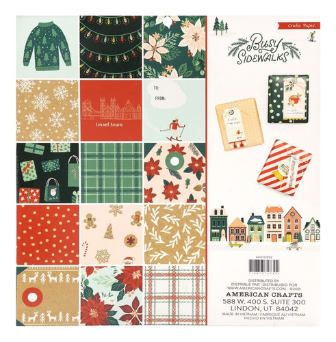 48 Hojas Block Papel 12x12 Navidad Santa Claus Scrap Tarjet