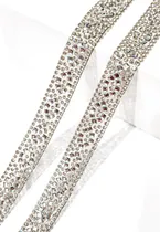 Comprar Galon Termoadhesivo De Strass Plata Con Cristales X 50cm