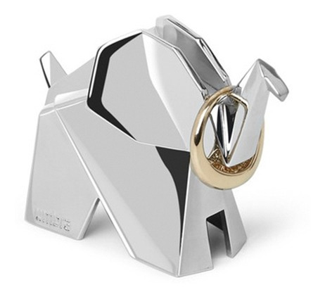 Porta-aneis Umbra Elefante Origami Cromado