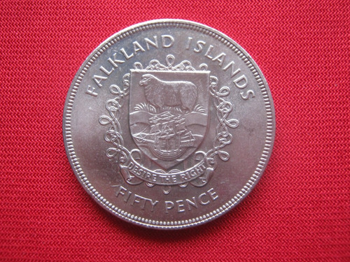 Falkland Islands - Malvinas 50 Pence 1977 Aniversario Plata